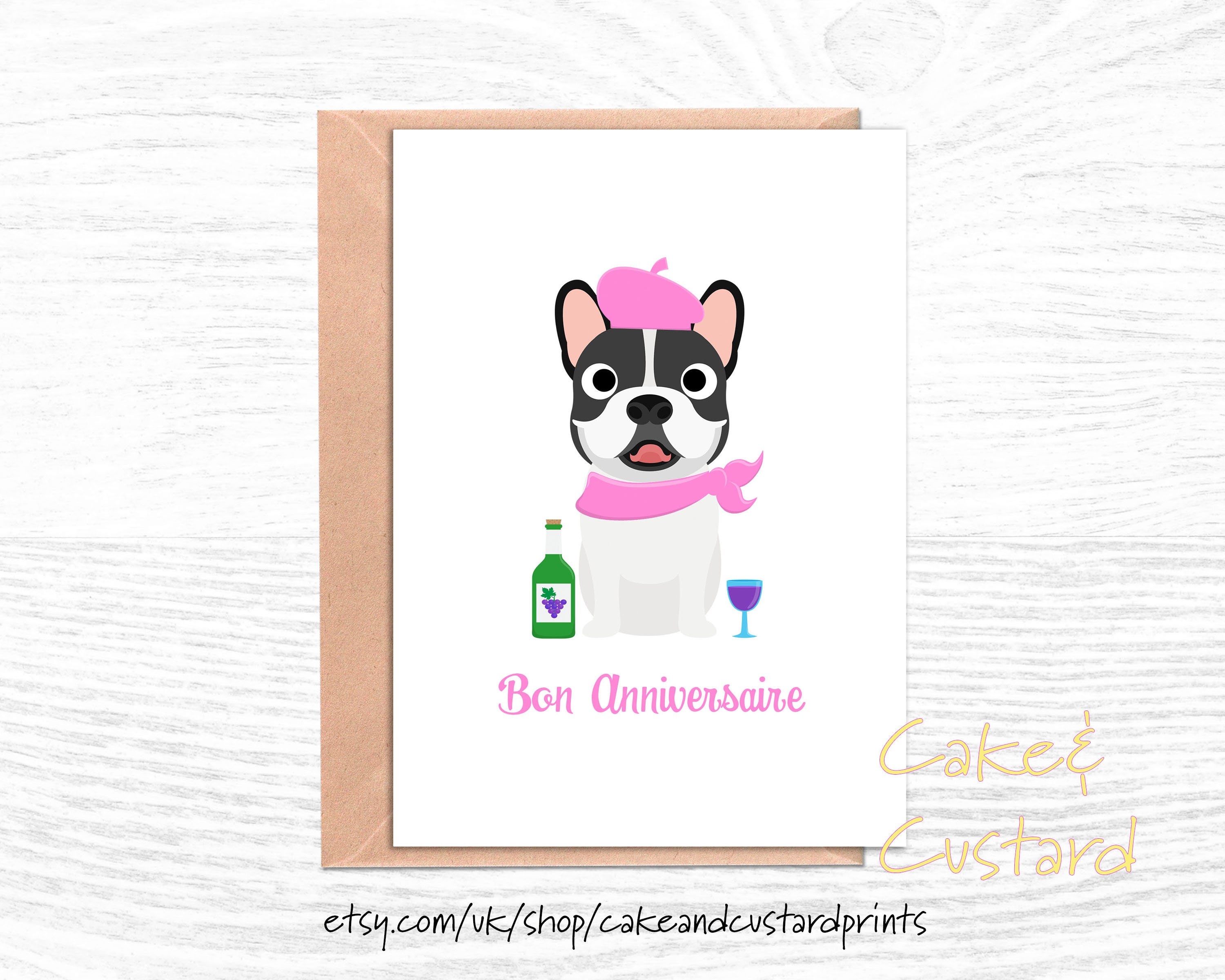 French Bulldog Birthday Card French Bulldog Card Frenchie Etsy