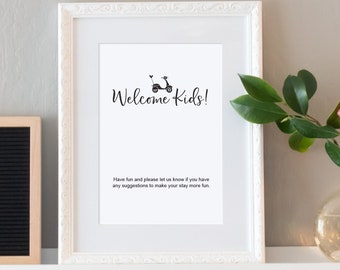 Kids Items Sign, Printable  Sign, Airbnb Sign, Airbnb Host Sign, Vacation Rental Sign, Airbnb Welcome Book, airbnb template, vacation rental