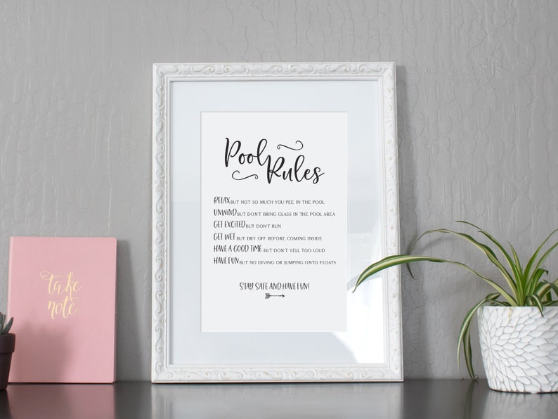 Pool Rules Printable Sign Airbnb Sign Airbnb Host Sign Etsy