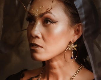 Dragonfly Cycle Hoop Earrings