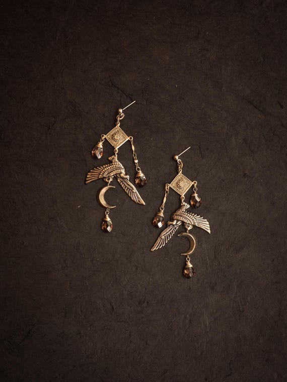 Boucles D'oreilles Nacré Bakélite Strass – Style Paris Haute Couture, Occasion, Dormeuses