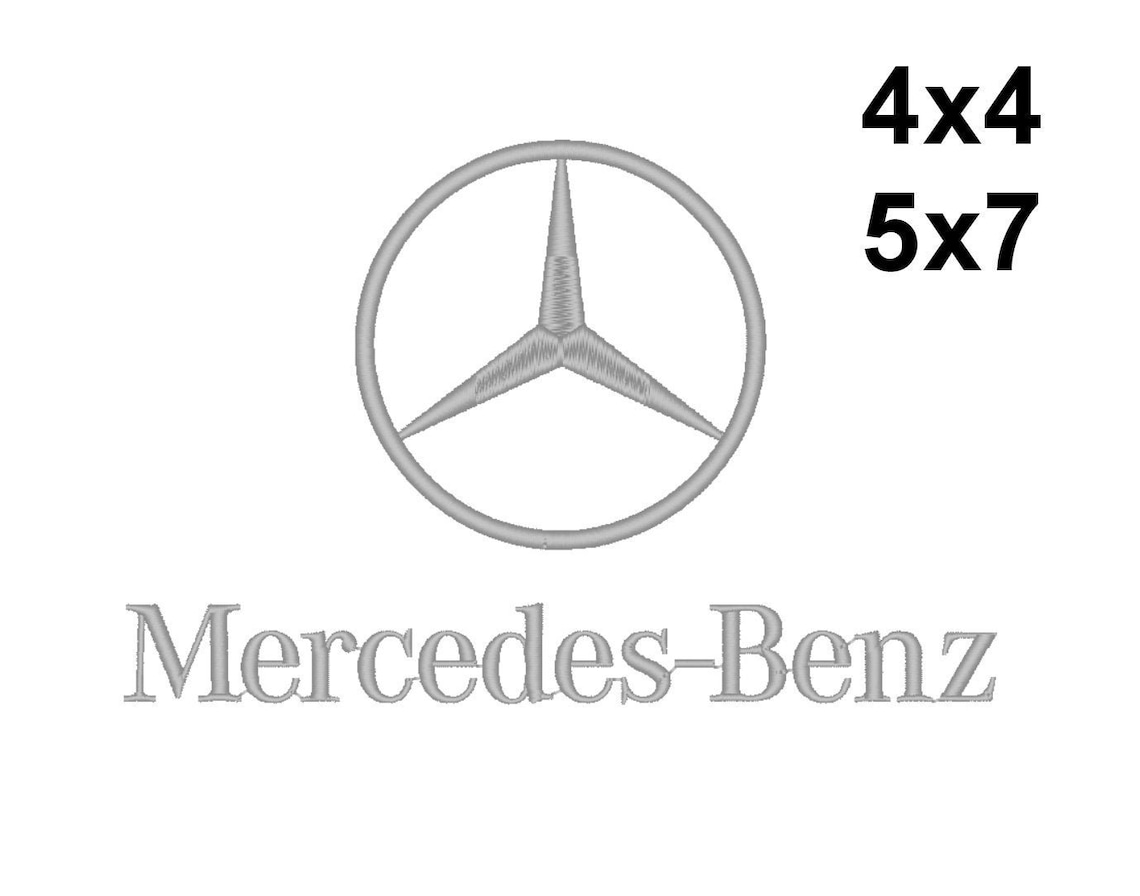 Mercedes Benz Embroidery Design Mercedes Logo Embroidery Car Etsy