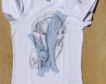 Camiseta de la Tierra - gorila - pingüino - rana - ballena - cerezo - elefante - hipopótamo - gato