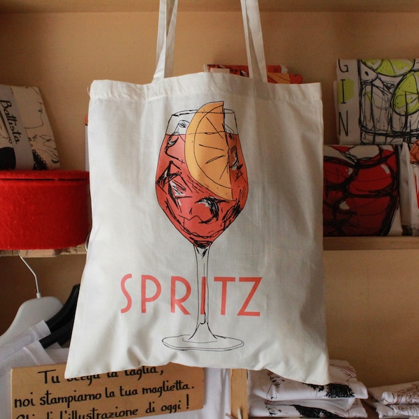 Shopper serigrafate a mano - Cocktail - Negroni - Americano - Cosmopolitan - Gin tonic - Aperitivo - Spritz