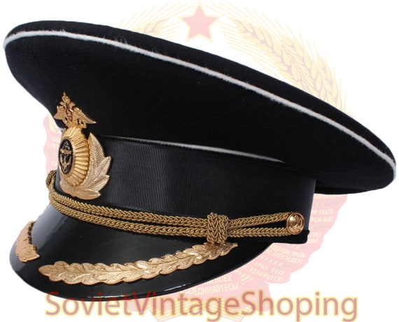 Russian Army MARINES visor hat Soviet NAVAL Captai