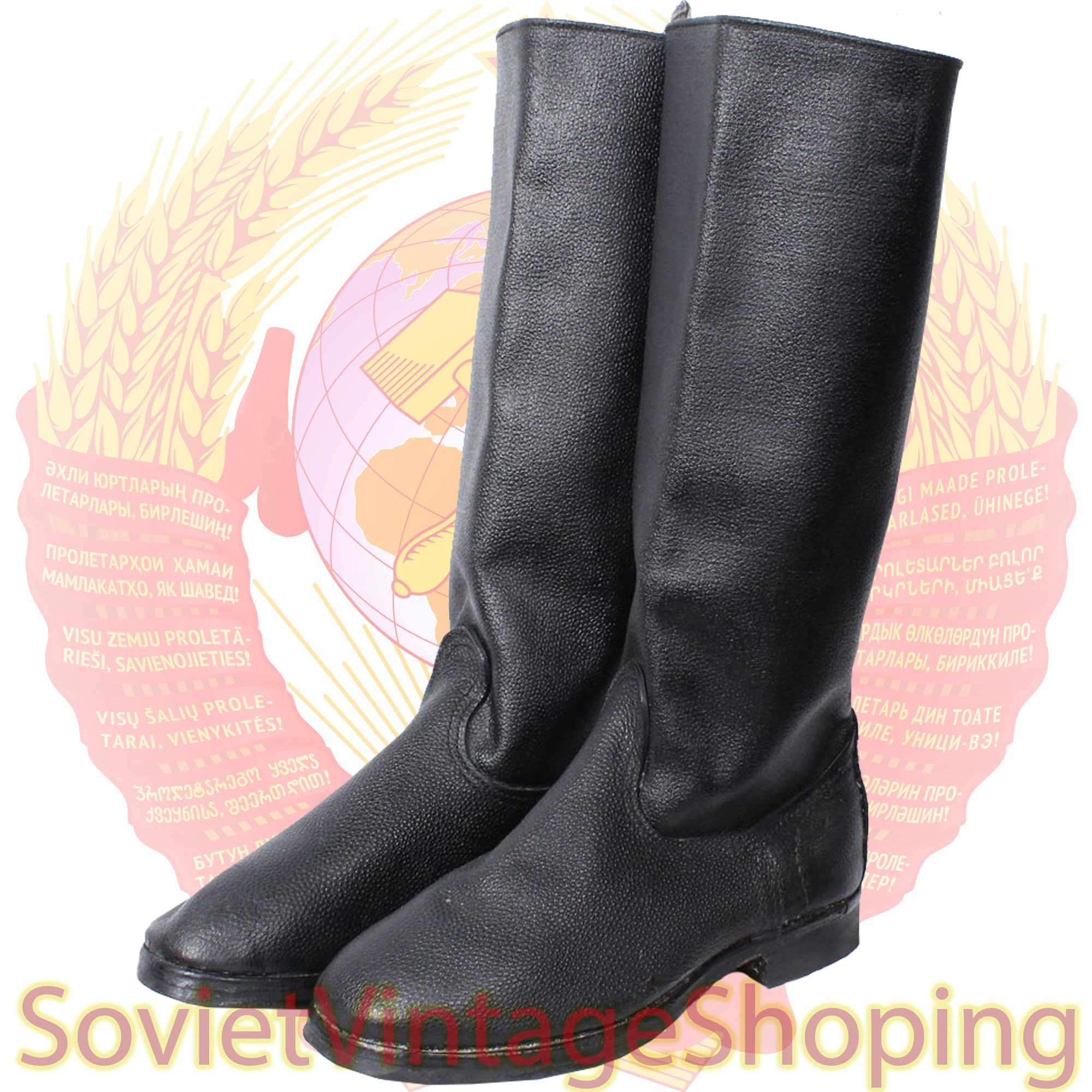Soviet soldier Kersey boots Russian jack boots kersey leather Etsy