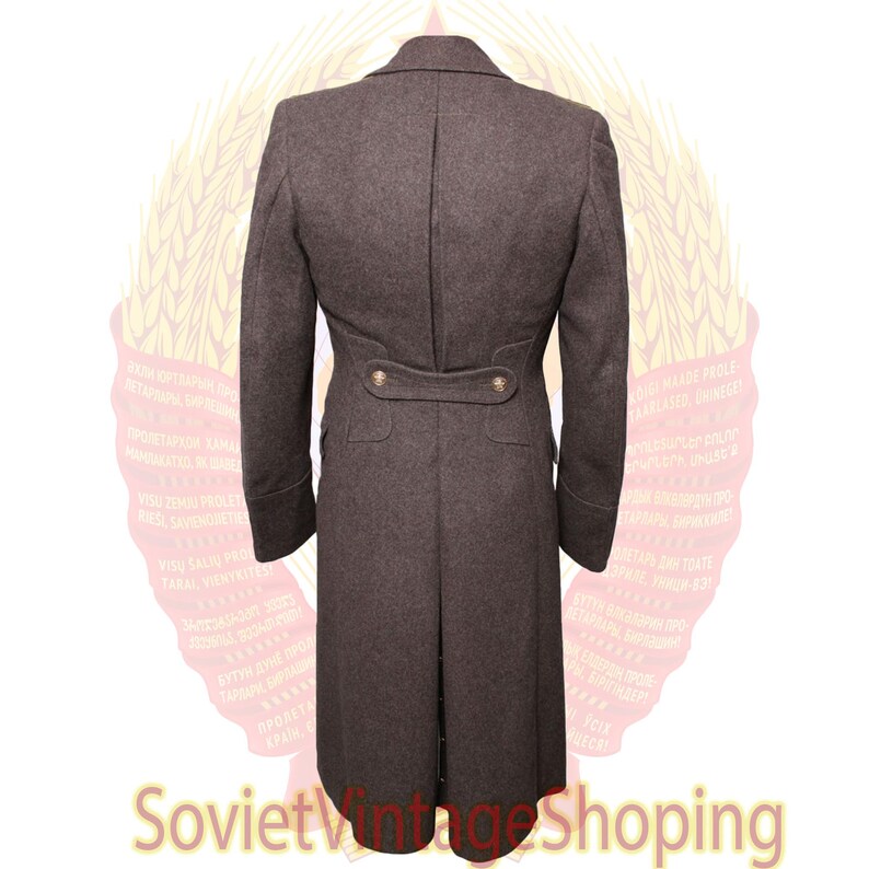 Soviet Military everyday Officers brown overcoat Russian Army Brown woolen coat