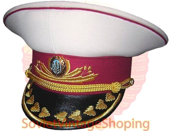 Ukraine Army General Visor White Hat 