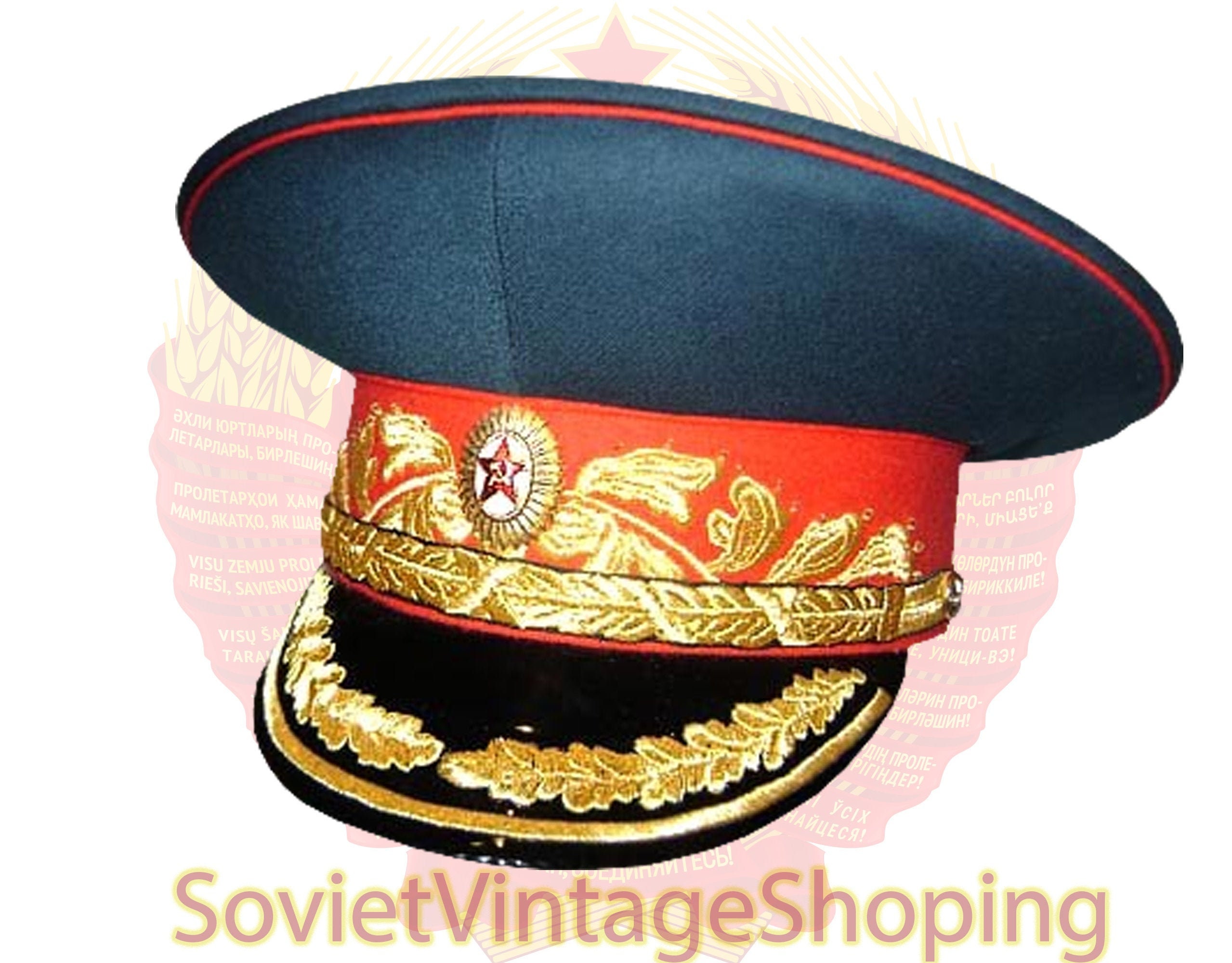 Soviet Army Marshal Visor Cap Russian Military Marshal Etsy