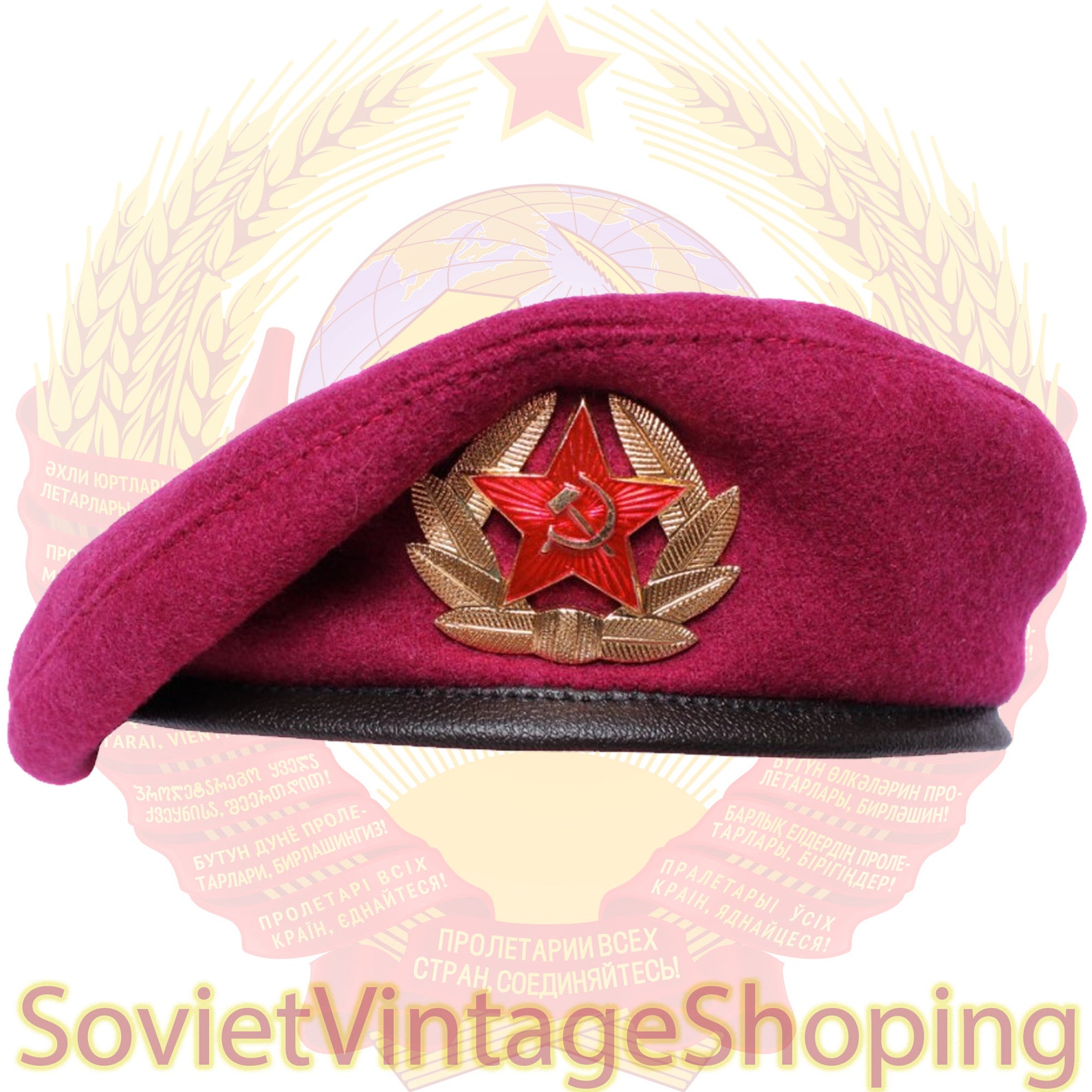 Soviet Army Pink beret Russian military OMON hat Airborne VDV Etsy