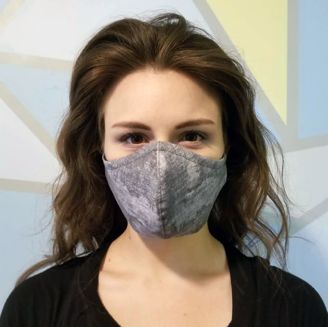 Distressed Gray Reversible Fabric Face Mask with filter Etsy