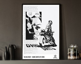 オリジナルノワール探偵プリント、コミックブックアート、ポスターアート、グラフィックノベル、デジタルイラスト