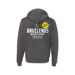 NARB Uniforms Angelenos Mortuary Unisex Hoodie, Los Angeles Culture Streetwear, Vintage American Apparel Hoodie, Super Soft Style, Dark Gift