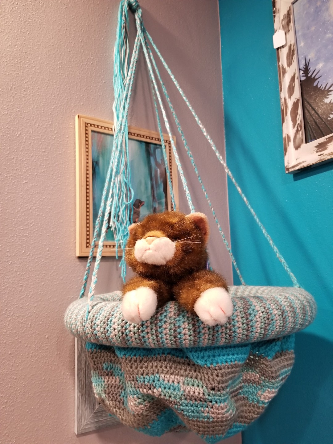 Crocheted Hanging Cat Bed Etsy