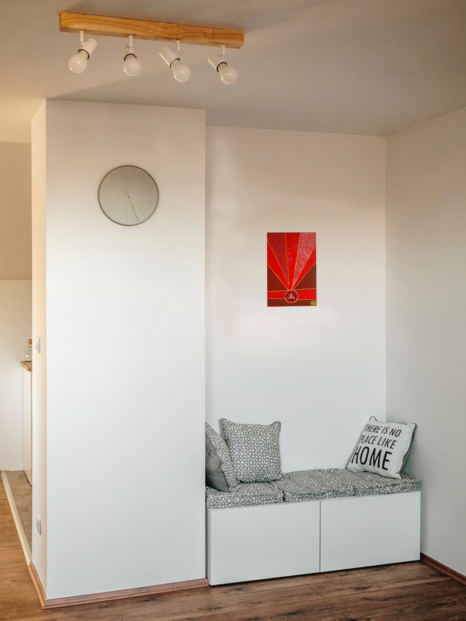 Red wall decoration. Original hanging art. Hand crafted from Etsy