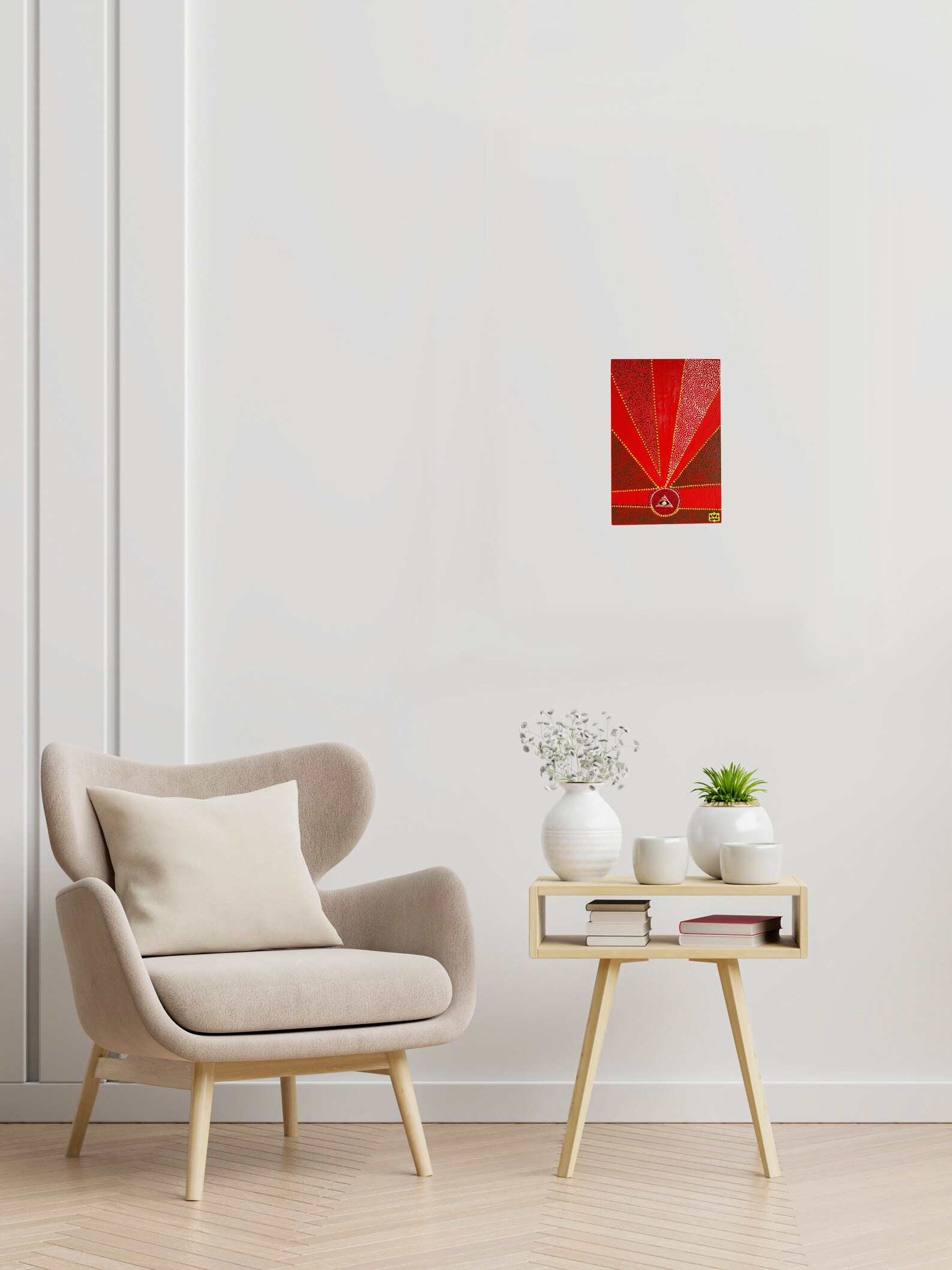 Red wall decoration. Original hanging art. Hand crafted from Etsy