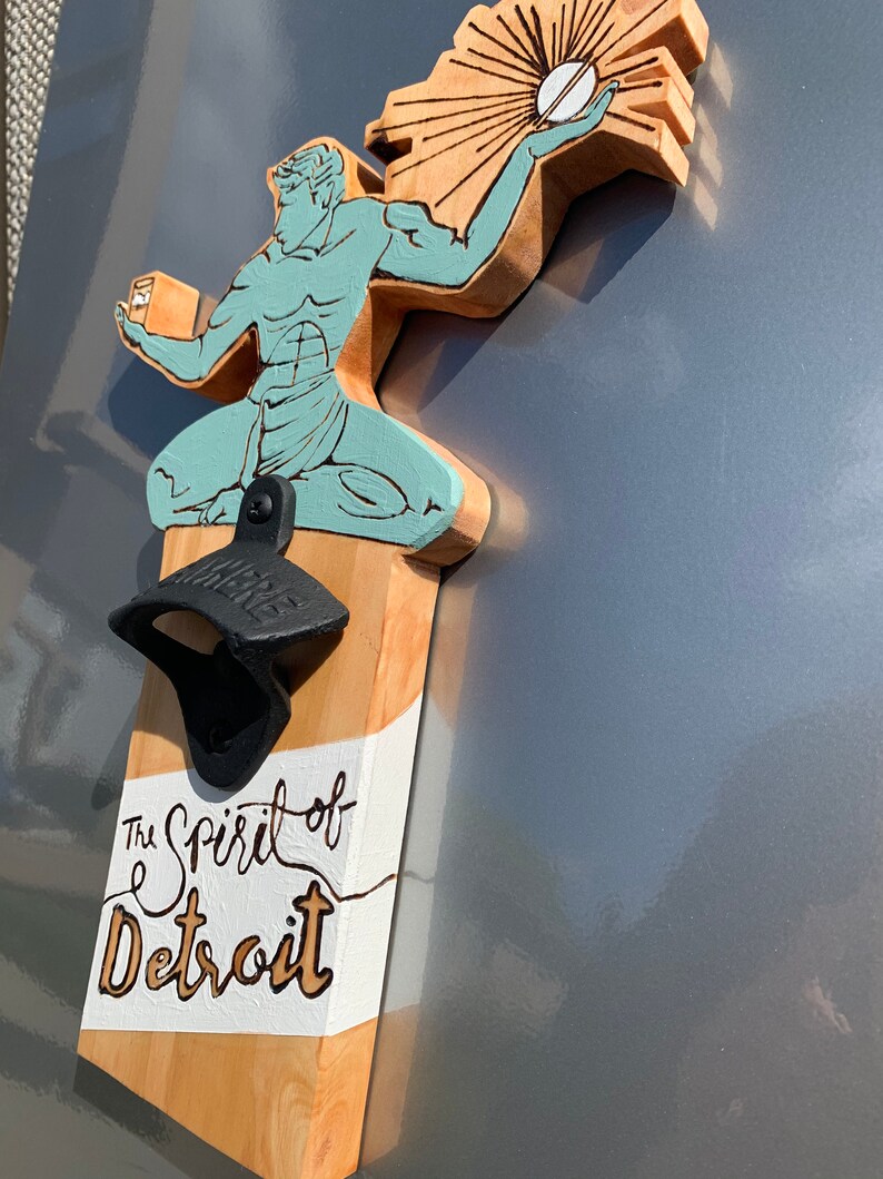 The Spirit of Detroit Bottle Opener Detroit Decor Etsy