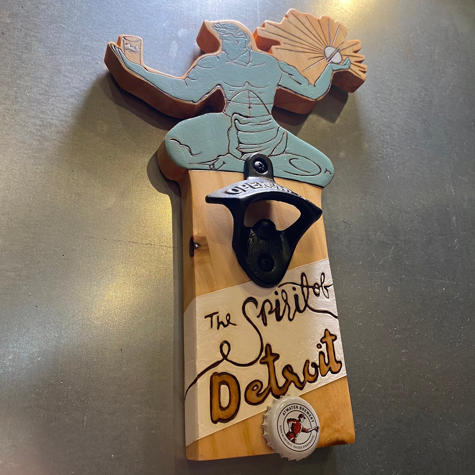 The Spirit of Detroit Bottle Opener Detroit Decor Etsy