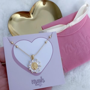18k Gold filled Virgin of Guadalupe necklace, religious jewelry, catholic jewelry, Virgin Mary necklace, catholic gifts, mothers day gift