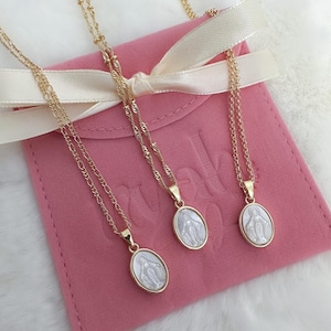 Miraculous medal necklace, Virgin Mary, Virgin Mary necklace, religious jewelry, catholic necklace, religious necklace, christmas gift