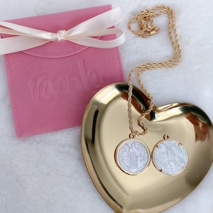 Mother of pearl St Benedict medal necklace, 18k Gold filled St Benedict necklace, religious jewelry, protection necklace, protection amulet