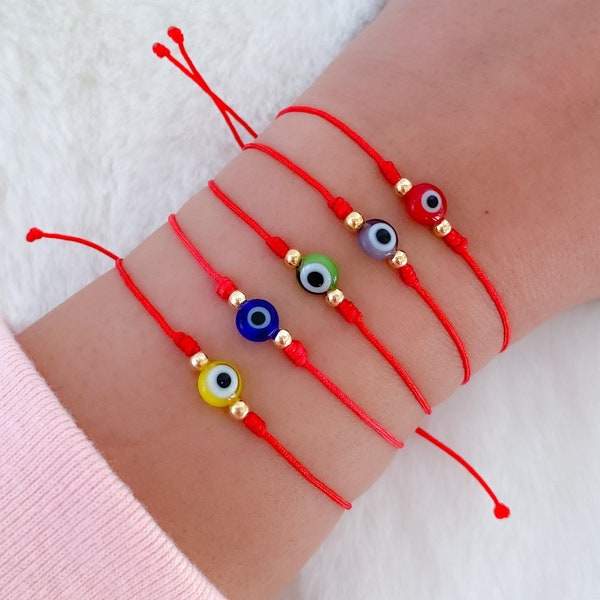 Protection evil eye bracelet, evil eye jewelry, red string bracelet, amulet bracelet, ojo turco bracelet, greek jewelry, mal de ojo