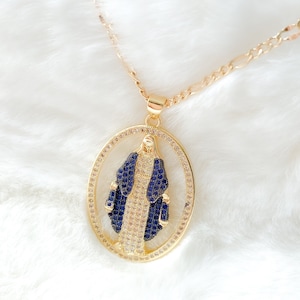 18k Goldfilled Virgin Mary necklace, Miraculous virgin medal, religious jewelry, Virgin Mary medal, catholic jewelry, gift for mom