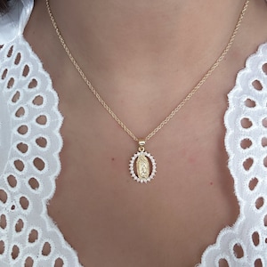 Our lady of Guadalupe necklace, virgen de Guadalupe necklace, Guadalupe, Virgin Mary, catholic gift, religious jewelry, Mexican jewelry
