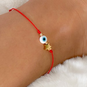 Chaîne de cheville mauvais œil rouge, breloque mauvais œil, bijoux mauvais œil, amulette de protection, troisième œil, bracelet de protection, Mal de ojo, ojo turco