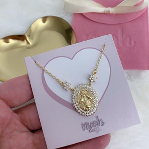 Gold filled  Miraculous medal necklace, Virgin Mary necklace, religious jewelry, catholic gifts, scapular medal, Mother Mary necklace