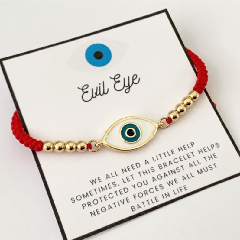 Evil eye bracelet evil eye charm red string bracelet Etsy