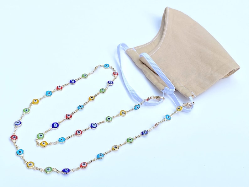 Evil eye mask holder evil eye face mask chain evil eye face Etsy