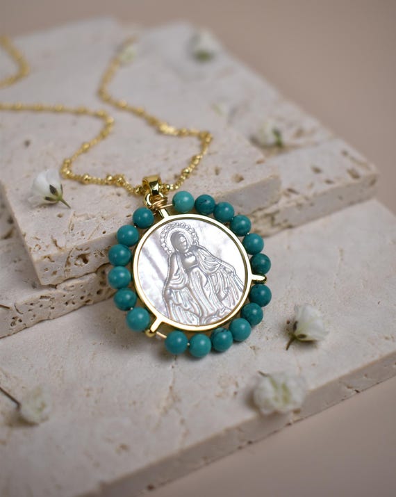 Pendentif Vierge Marie En Argent Massif Sterling - Bijou Religieux - Occasion