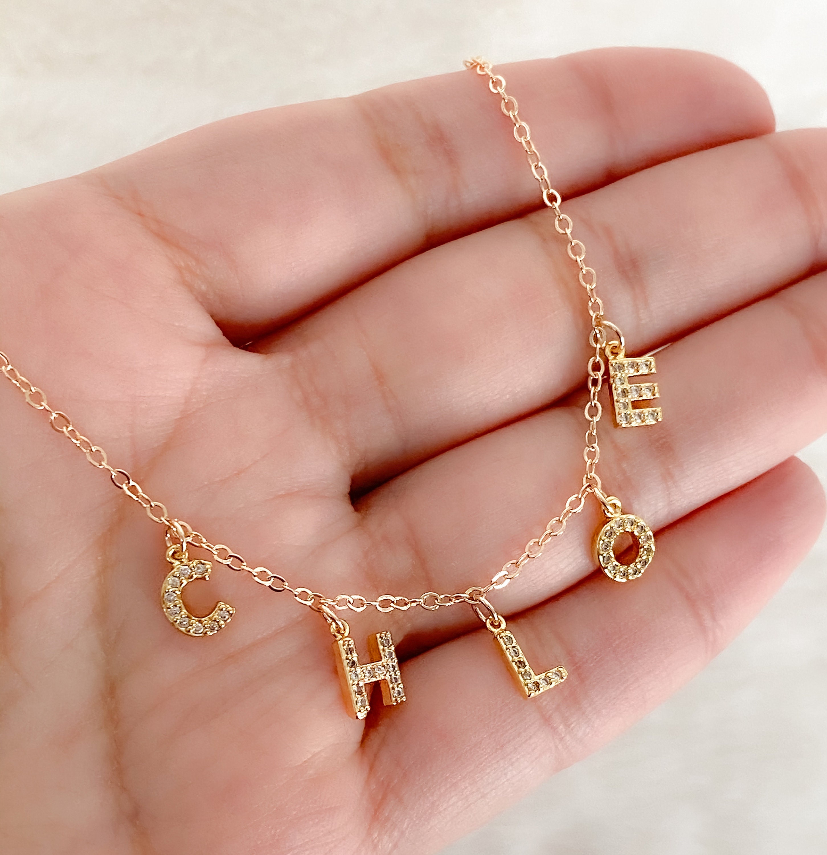 18k Gold Filled Name Necklace Name Jewelry Personalized Etsy