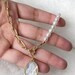 •SACRED HEART• mother of pearl + mixed metal necklace (25.5