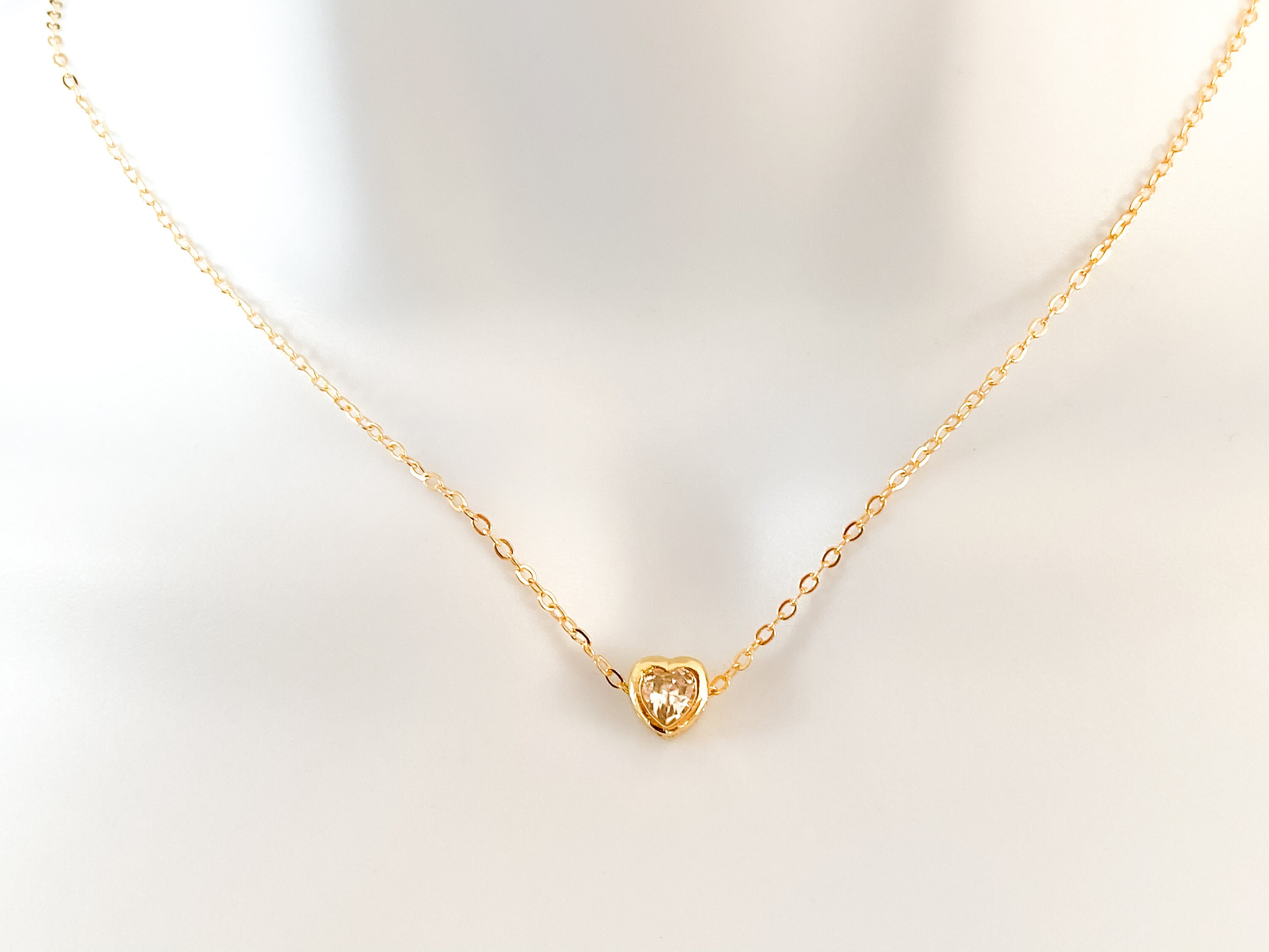 Mini Elongated Heart Charm Necklace main image 0