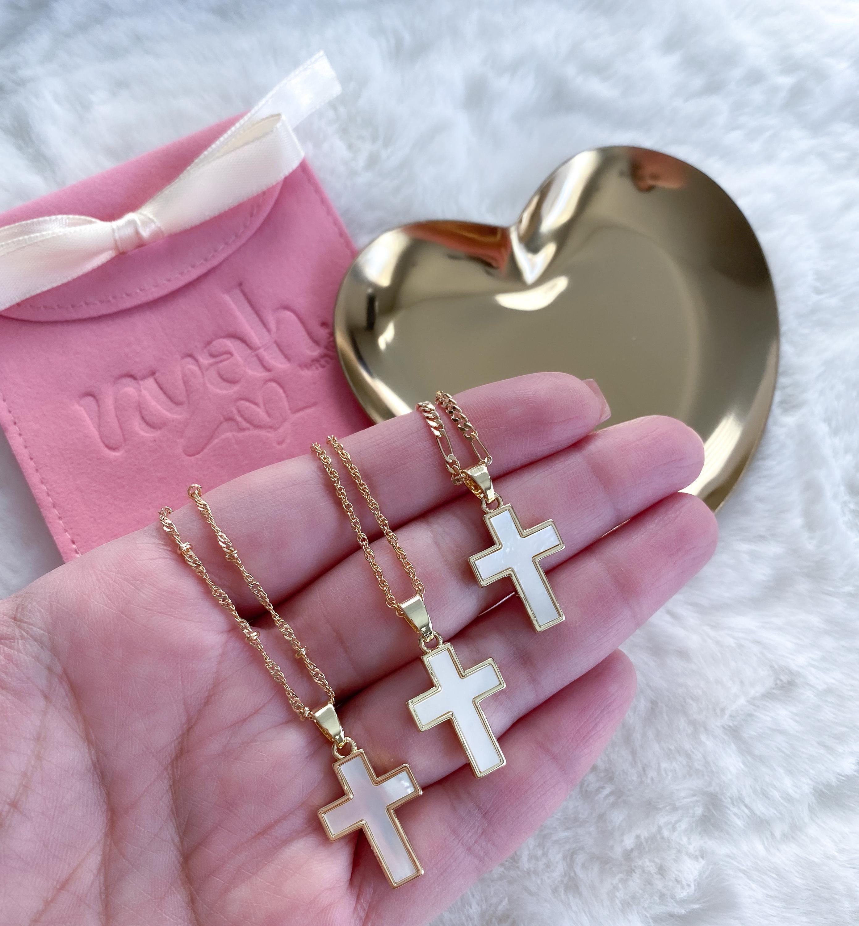 Set Gioielli Donna Con Collana E Bracciale A Croce In Acciaio Titanio, Delicato E Minimal, Regalo Religioso