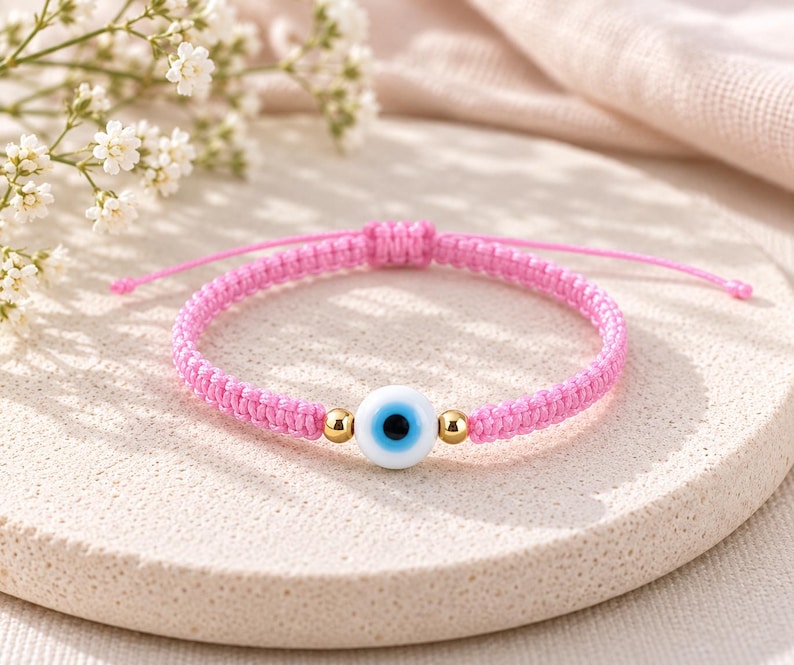 Armband gegen den bösen Blick, Schutzarmband, Geschenk zur Geburt, Geschenk zur Babyparty, Babyschmuck, Babyarmband, Nazar-Armband Bild 2