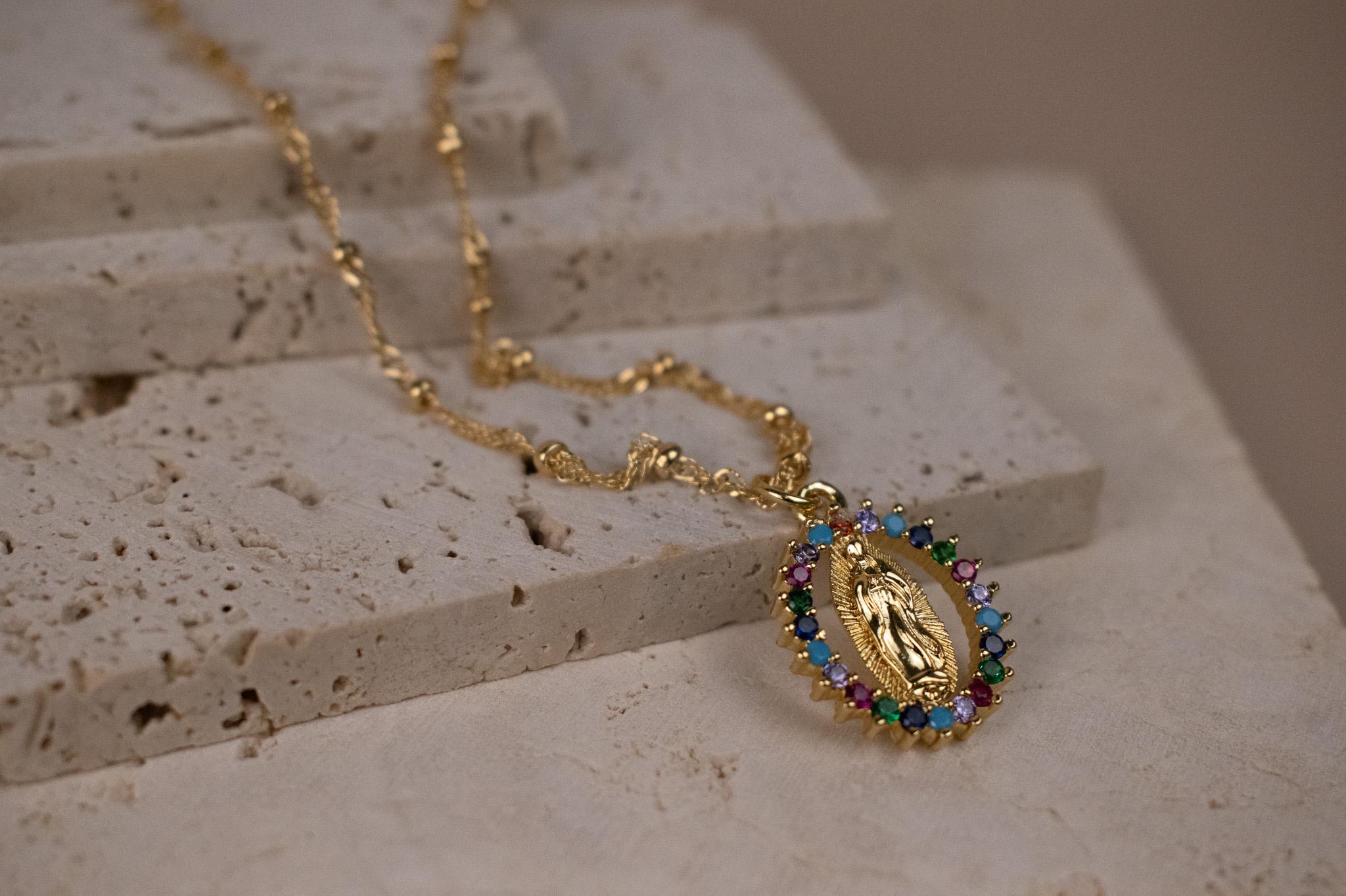 Gold Filled Our Lady of Guadalupe Necklace, Virgin Mary Necklace ...