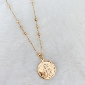 18k Gold Filled Saint Jude Necklace, San Judas Tadeo Necklace ...