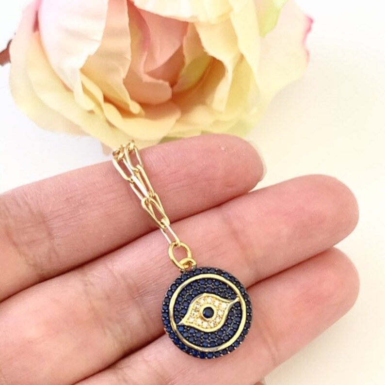 Evil Eye Protection and cross charm Necklace