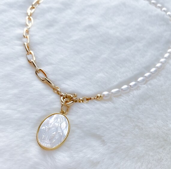 Mother of Pearl Miraculous Medal Virgin 