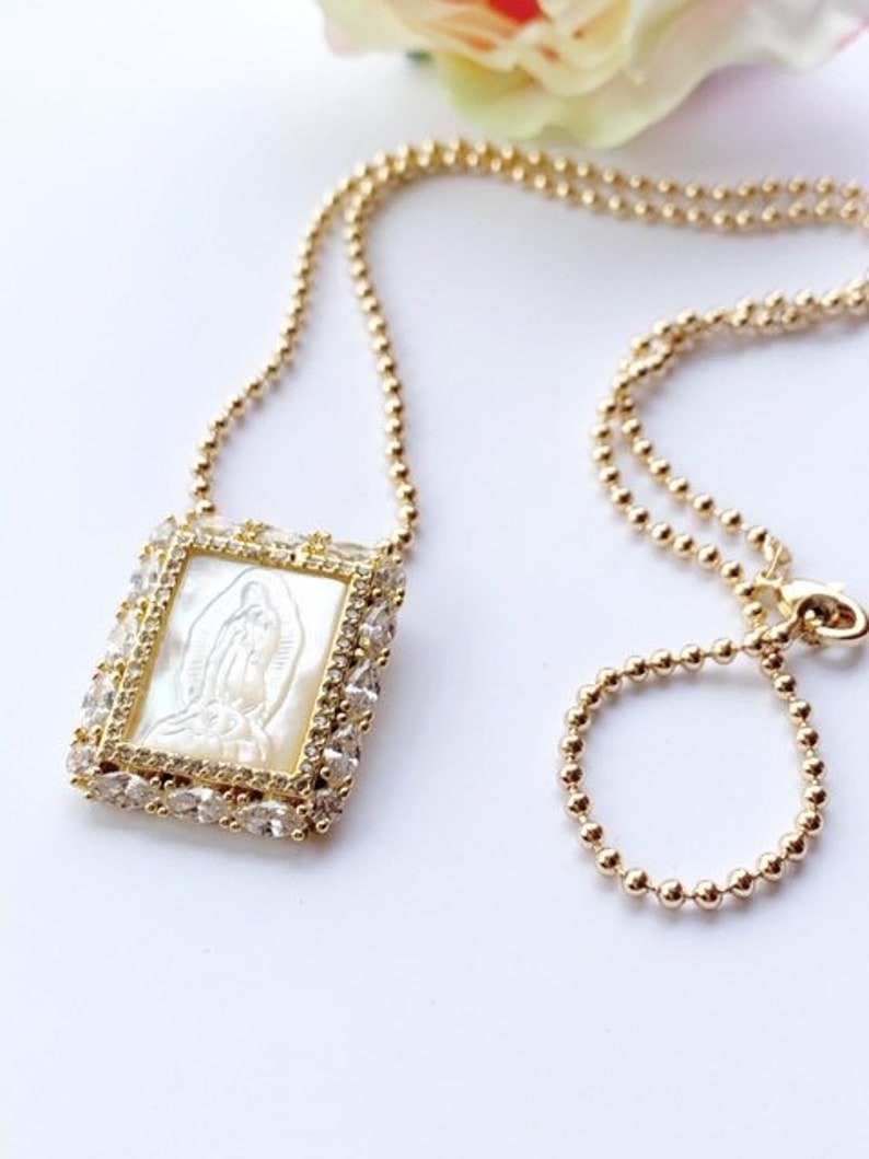 Virgin Mary necklace scapular necklace catholic jewelry Etsy