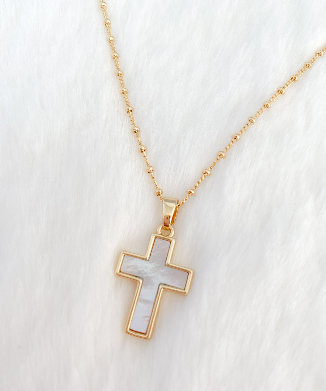 Mother of Pearl Cross Necklace main image 1