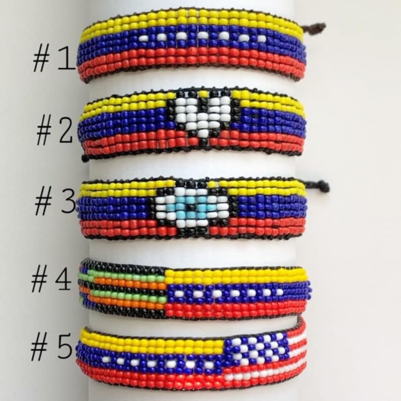 Venezuela bracelet, Venezuela flag bracelet, Venezuelan jewelry, Venezuela jewelry, souvenir Venezuela, gift for Venezuelan image 2