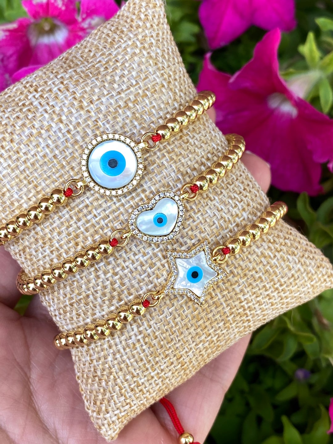 Mother of Pearl Evil Eye Bracelet, Protection Bracelet, Protection