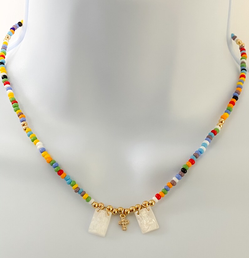 Scapular necklace scapular medal religious jewelry Virgin Etsy