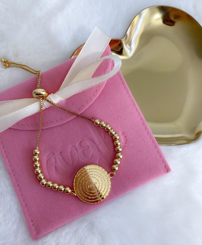 Our Father Prayer Bracelet – 18k Gold Filled Catholic Bracelet, Adjustable Christian Jewelry, Religious Gift for Women image 5