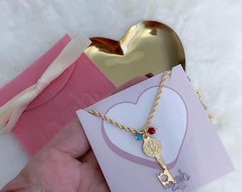 18k Gold filled St Benedict necklace, Saint Benedict necklace, catholic gifts, religious jewelry, protection necklace, St Benedict pendant