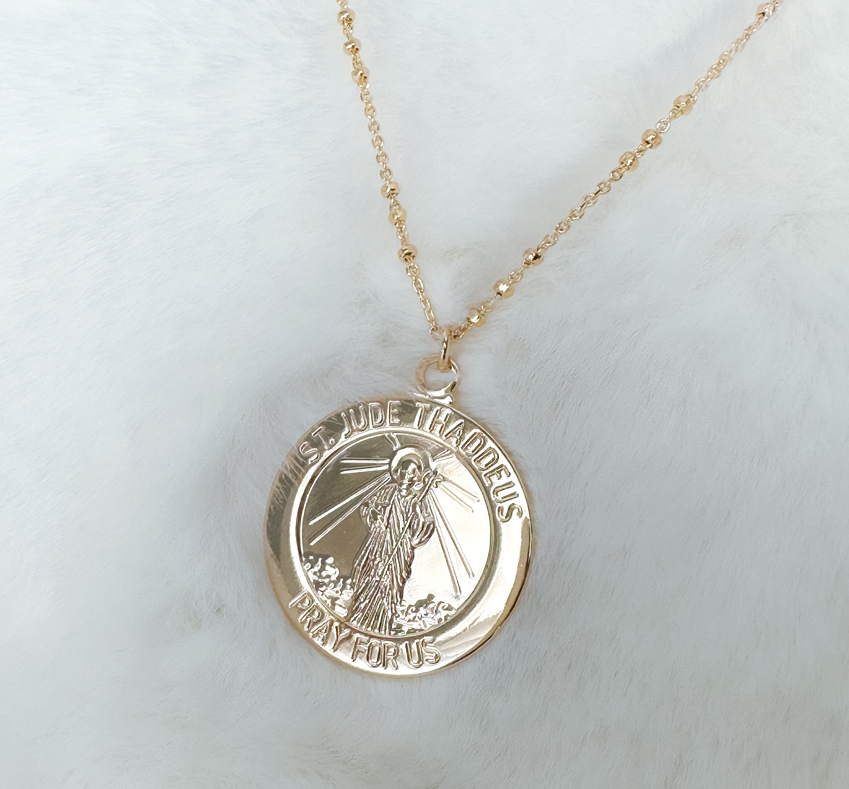 18k Gold Filled Saint Jude Thaddeus Necklace, San Judas Tadeo Necklace ...